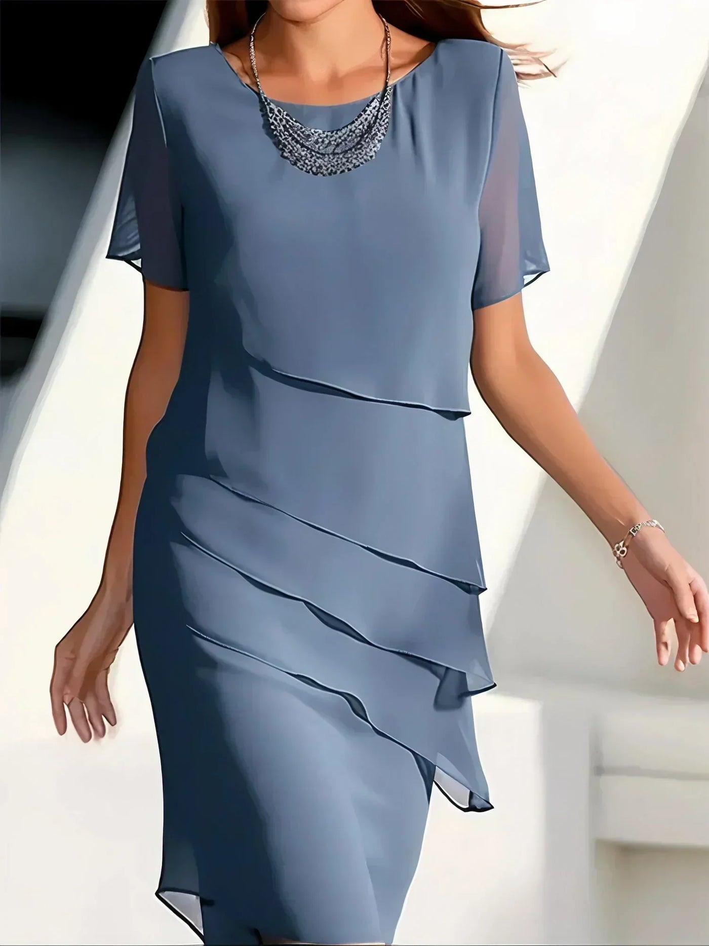 Piper® | Elegantes Chiffonkleid mit Rüschen