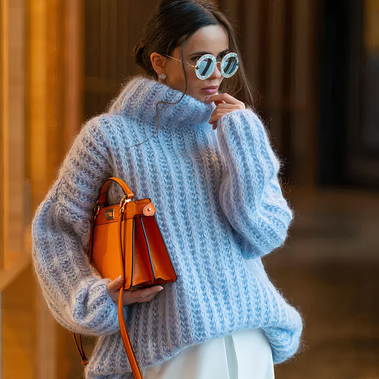 Übergroßer Strickpullover für Damen