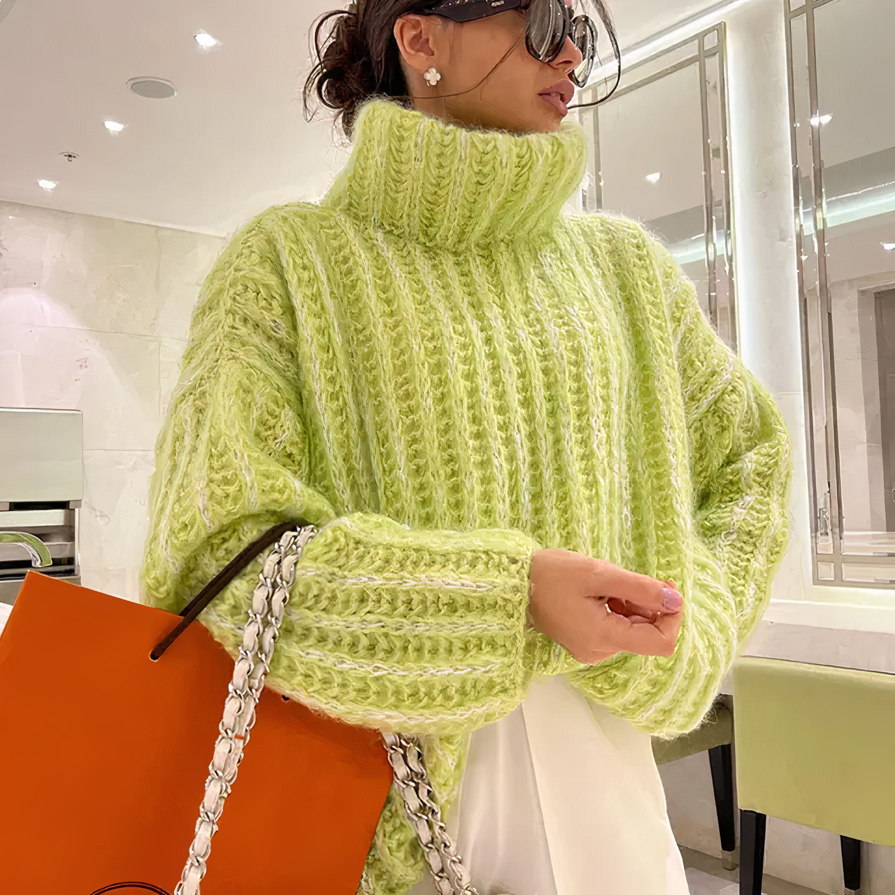 Übergroßer Strickpullover für Damen