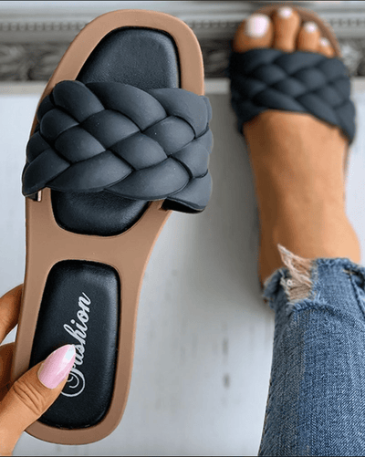 Geflochtene Slides | Komfort-Fußbett | Offenes Design