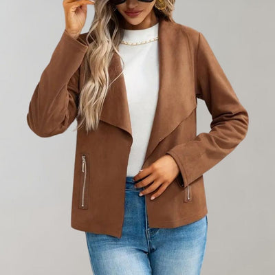 Jacke mit Wasserfallkragen | Stilvolle Eleganz | Weiches Material