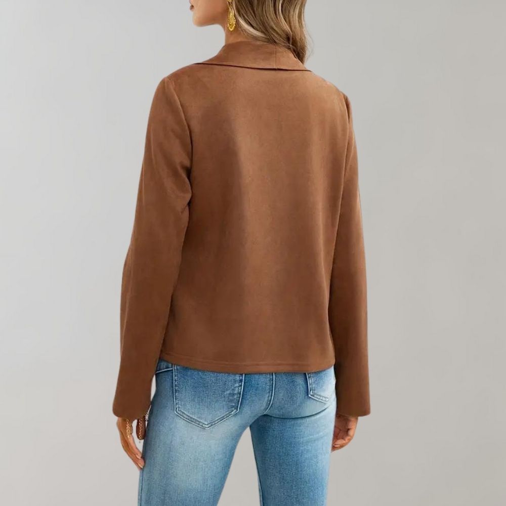 Jacke mit Wasserfallkragen | Stilvolle Eleganz | Weiches Material