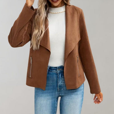 Jacke mit Wasserfallkragen | Stilvolle Eleganz | Weiches Material