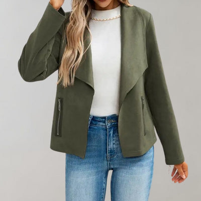 Jacke mit Wasserfallkragen | Stilvolle Eleganz | Weiches Material