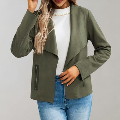 Jacke mit Wasserfallkragen | Stilvolle Eleganz | Weiches Material