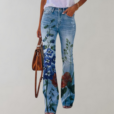 Lilly | Flared Jeans mit Blumenmuster
