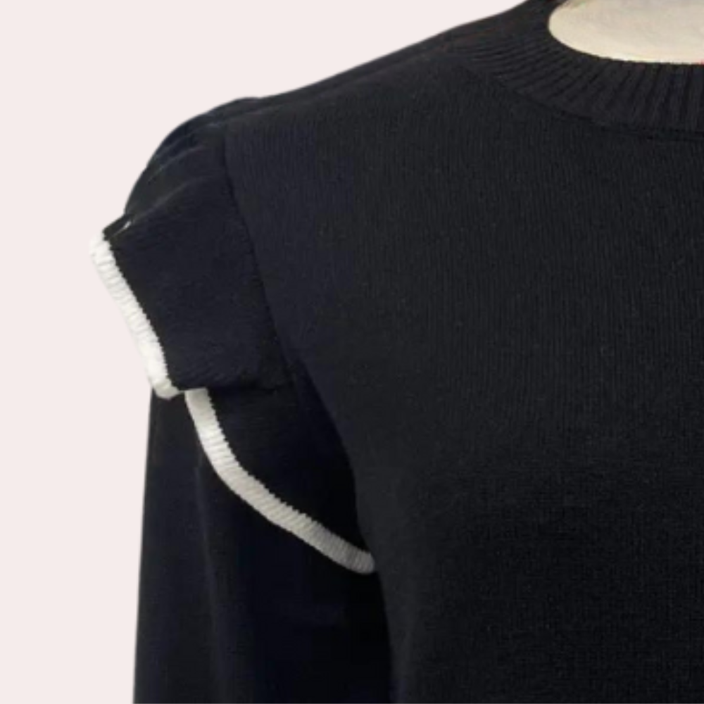 Pullover mit Rüschen | Langarm | Schlichter Rundhalsausschnitt