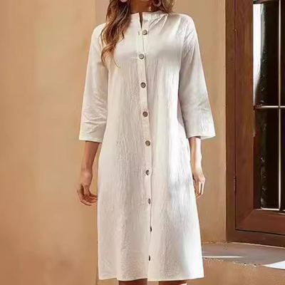 Hemdblusenkleid Damen elegant | Mit Knopfleiste & Lockerem Stil