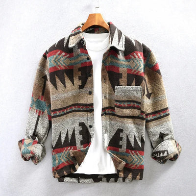 Gemusterte Jacke mit Brusttaschen für Herren