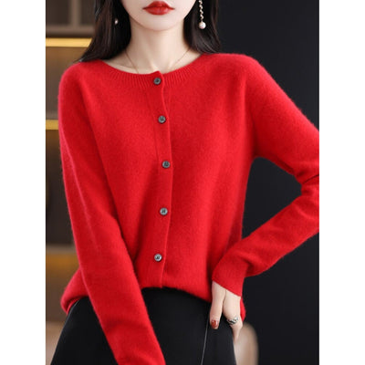 Ilona | Klassische Rundhals-Strickjacke für Damen
