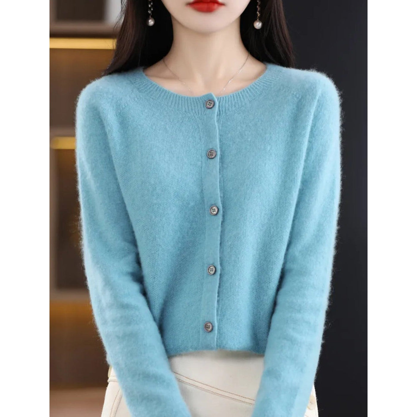 Ilona | Klassische Rundhals-Strickjacke für Damen