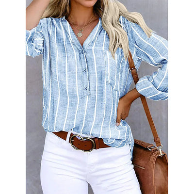 Gestreifte Hemdbluse | Lässig & Klassisch | Perfekt für Alltag & Urlaub