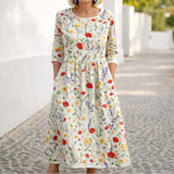 Weiß mit Blumenmuster