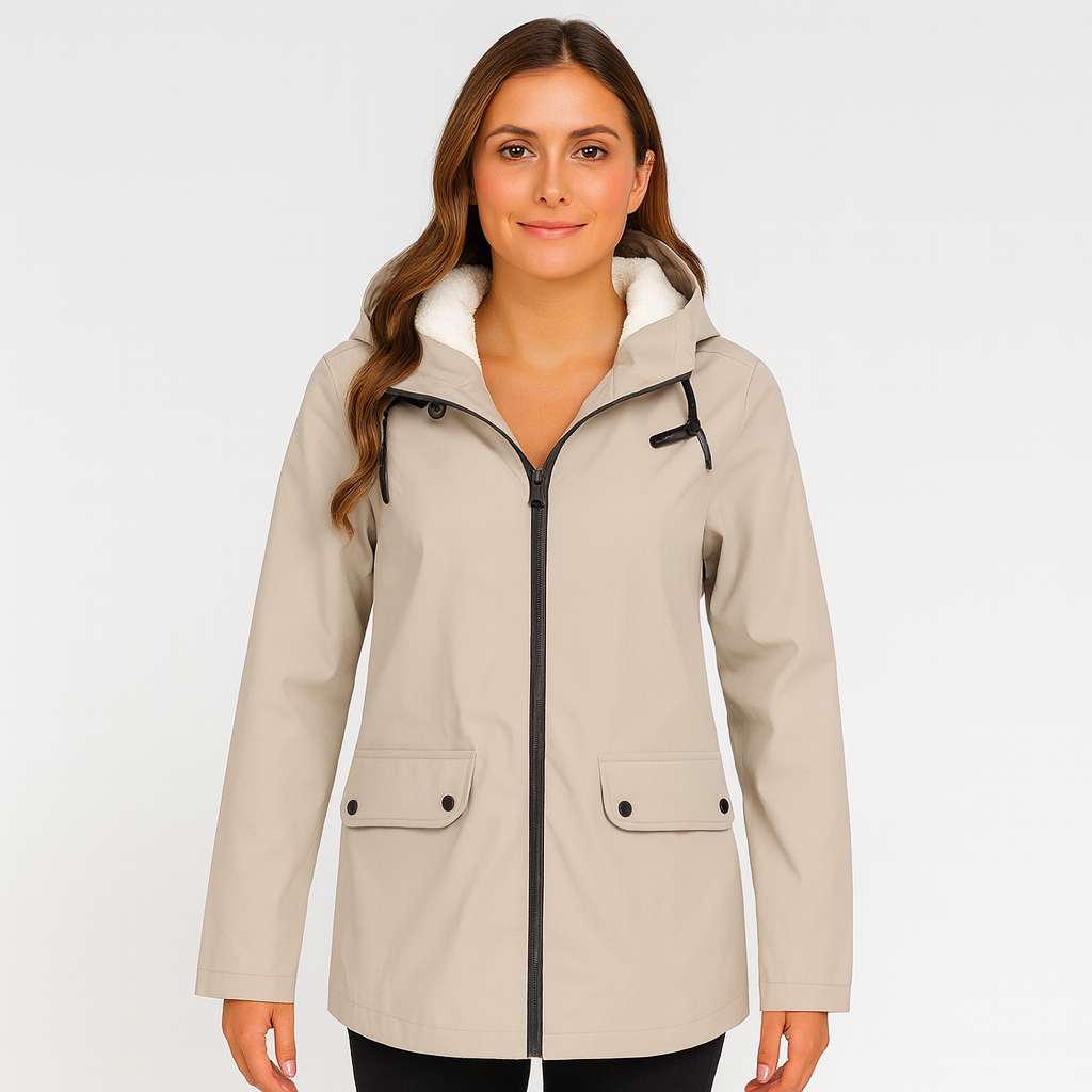 Greta | Damen Übergangsjacke mit Reißverschluss, Kapuze und Taschen
