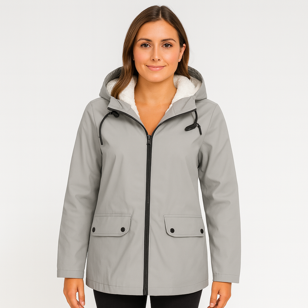 Greta | Damen Übergangsjacke mit Reißverschluss, Kapuze und Taschen