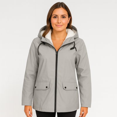 Greta | Damen Übergangsjacke mit Reißverschluss, Kapuze und Taschen