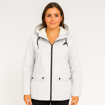 Greta | Damen Übergangsjacke mit Reißverschluss, Kapuze und Taschen
