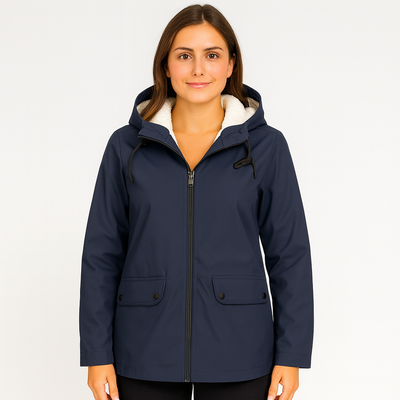Greta | Damen Übergangsjacke mit Reißverschluss, Kapuze und Taschen