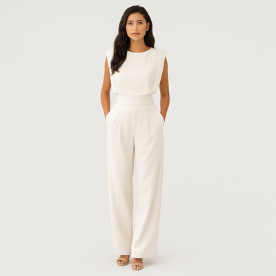 Lässiger, einfarbiger Jumpsuit für Damen – Bequemes Einteiler-Outfit für den täglichen Weg zur Arbeit
