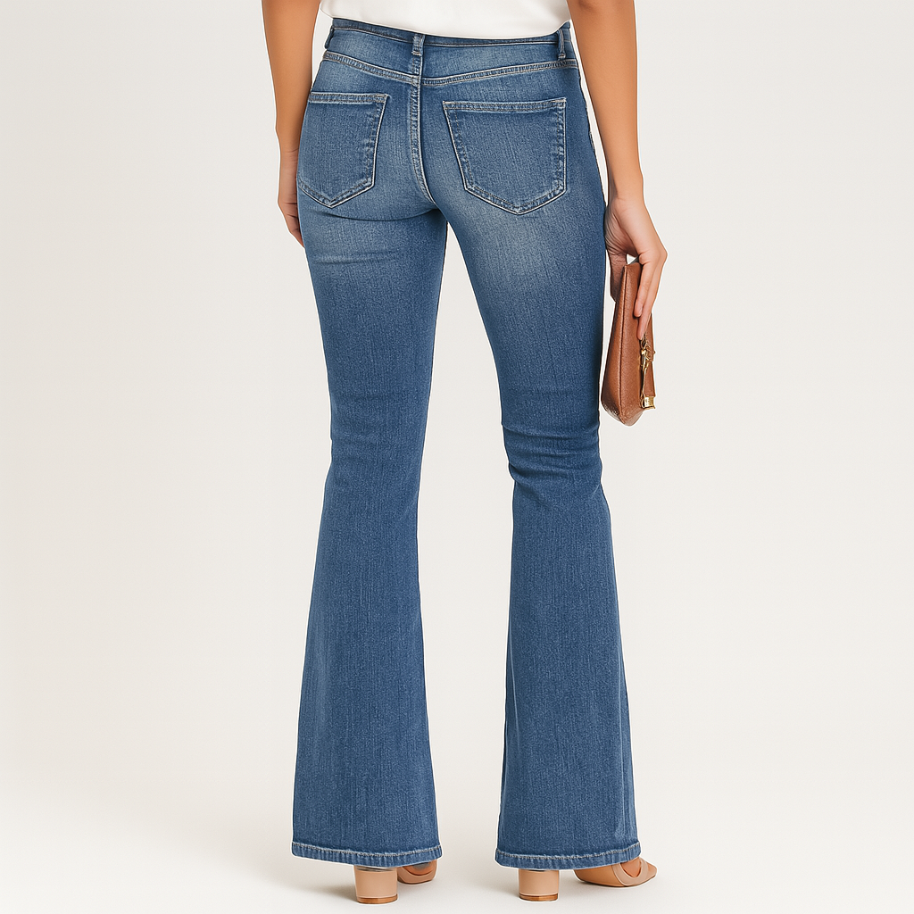 Ellen – Damenjeans mit hohem Bund und Schlag – Klassische Passform aus Denim