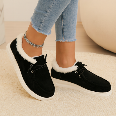 Élise | Kuschelige Winterschuhe aus Cord mit Fellfutter