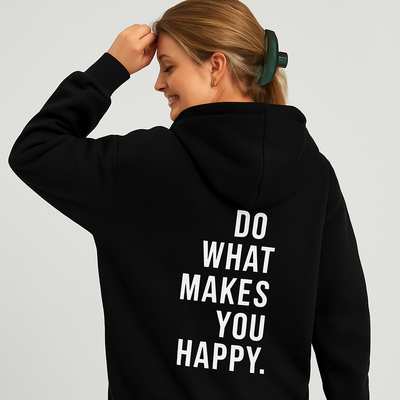 Hoodie mit Rückendruck – Baumwollmischung – Stylisch & Bequem