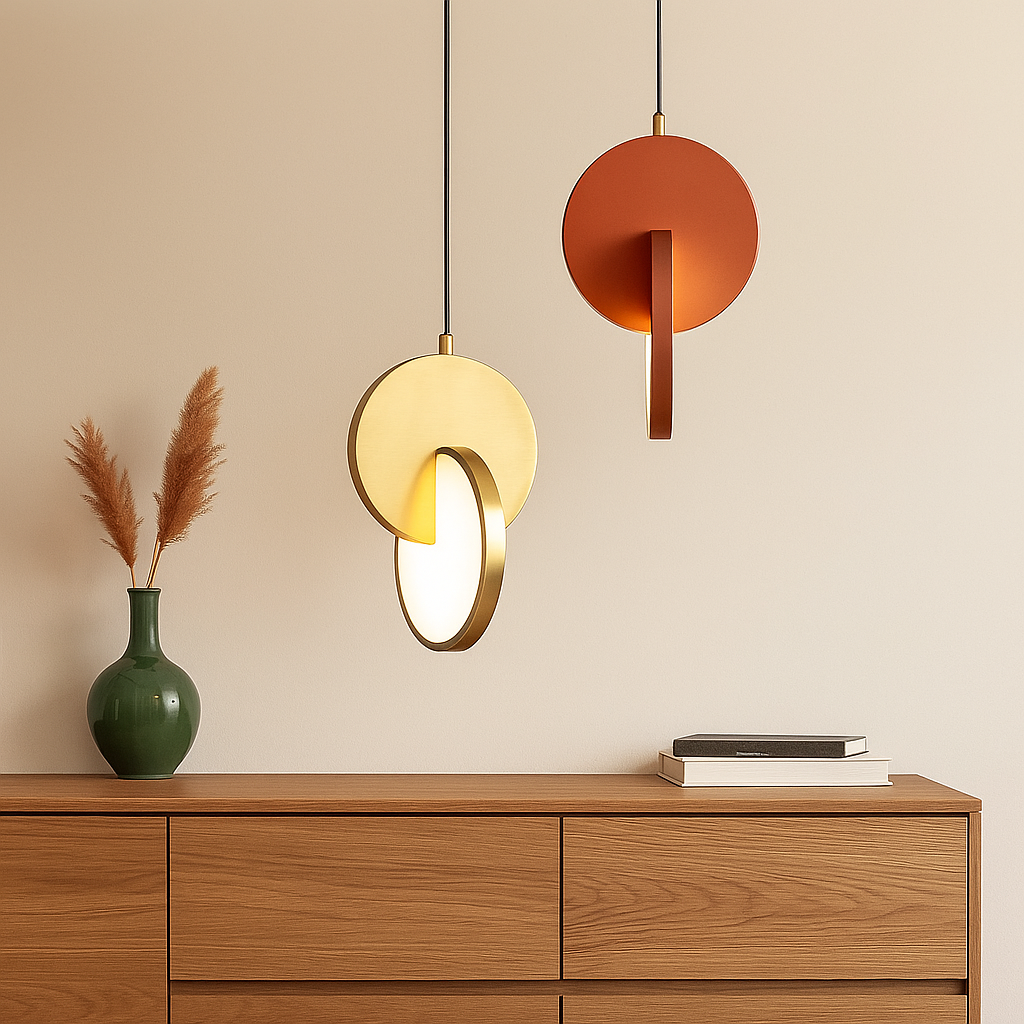 NordicGlow – Moderne skandinavische LED-Pendellampe mit rundem Rahmen und warmem Glühen