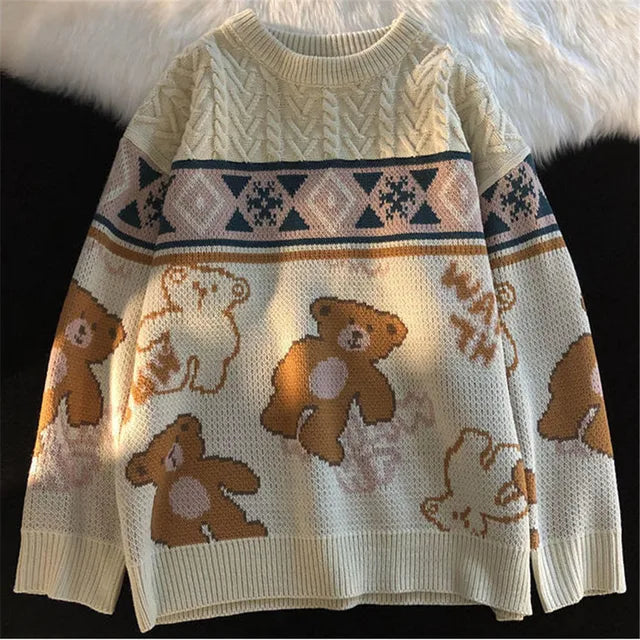 Pullover mit Bärenmuster für Damen