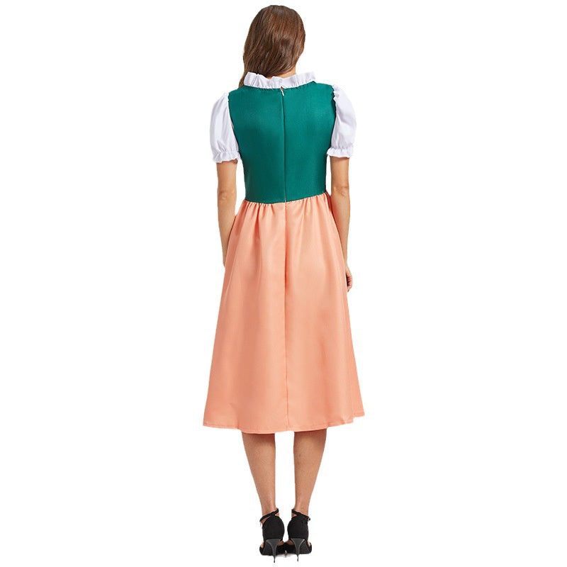 Damen Zweifarbiges Besticktes Dirndlkleid | Midi Herbstfest