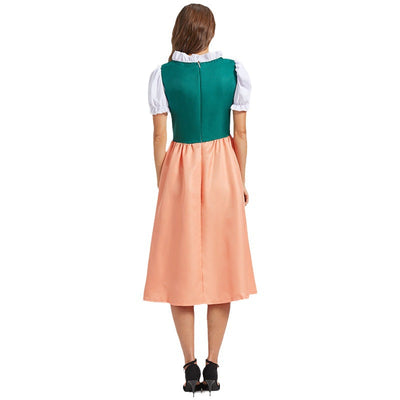 Damen Zweifarbiges Besticktes Dirndlkleid | Midi Herbstfest