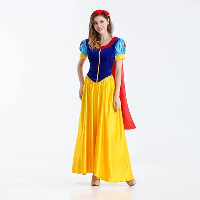 Damen Schneewittchen Halloween Kleid | Märchenhaftes Kostüm mit Umhang