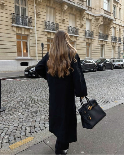 Damen Oversized Mantel Mit Doppelreihe Knöpfen Und Eleganter Passform