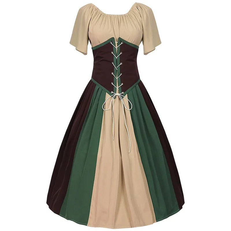 Damen Klassisches Dirndlkleid mit Puffärmeln | Midi