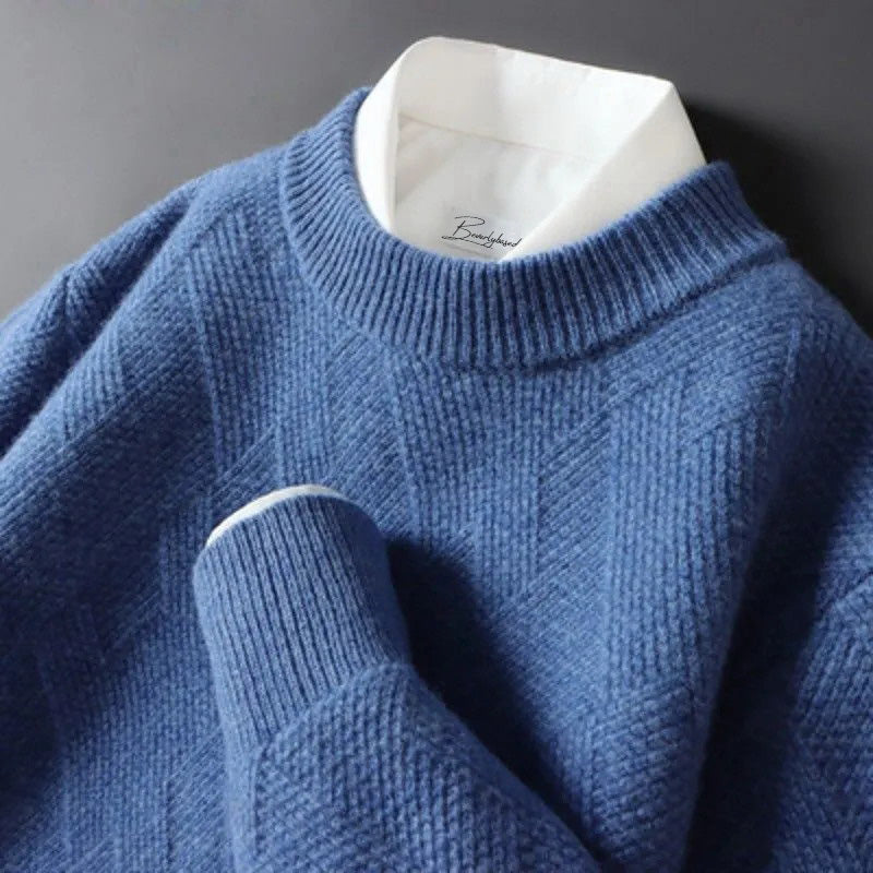 Pullover Herren Rundhals Elegant | Feinstrick Design