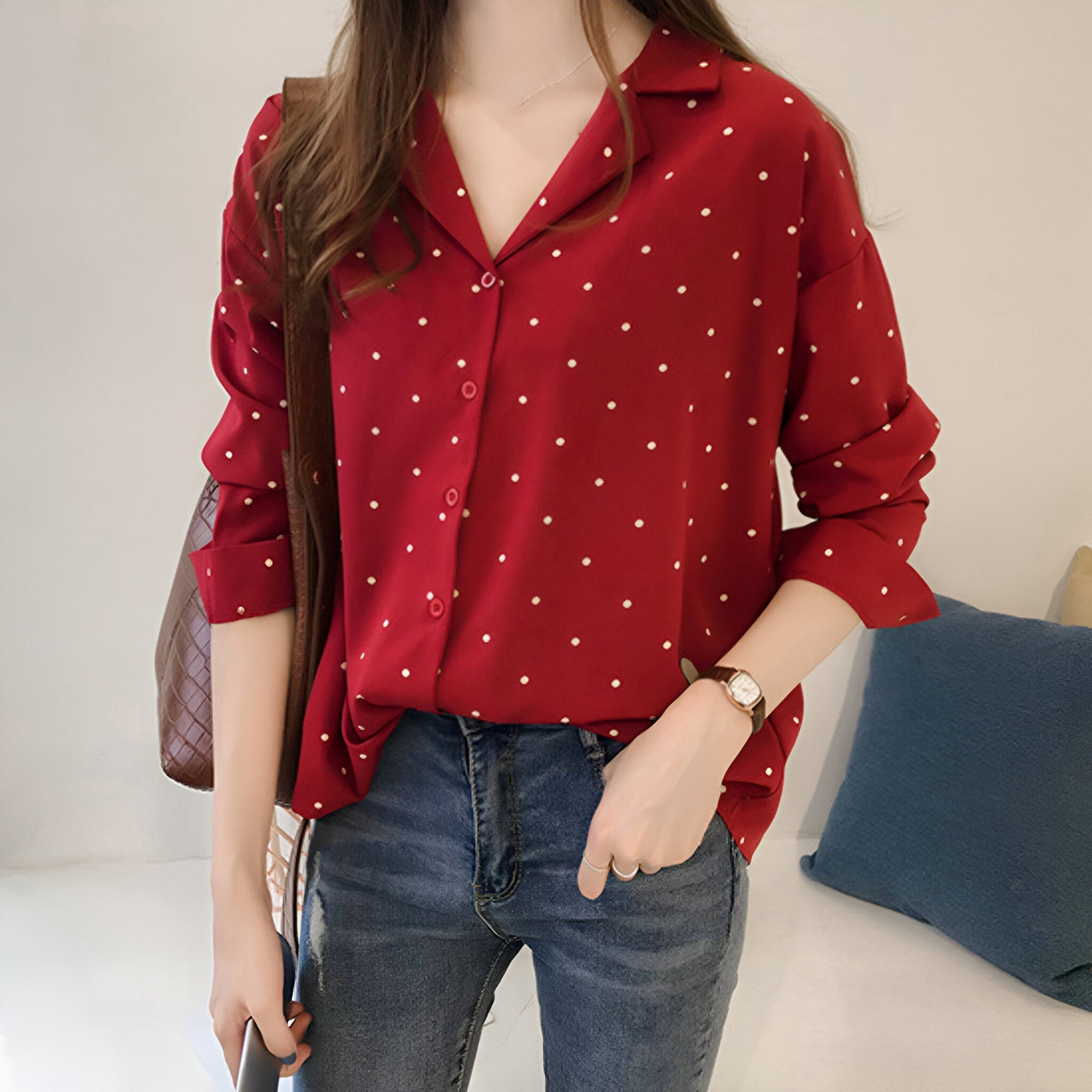 Gesine | Verspielte Bluse mit Polka-Dots