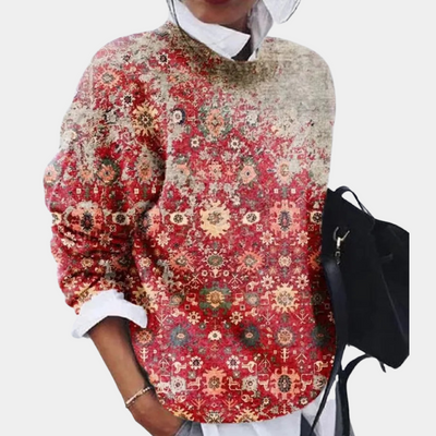 Pullover Damen Gemustert Rundhals | Leicht & Modern