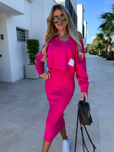 Treasa® | Lässiges Set aus Sweatshirt und Kleid