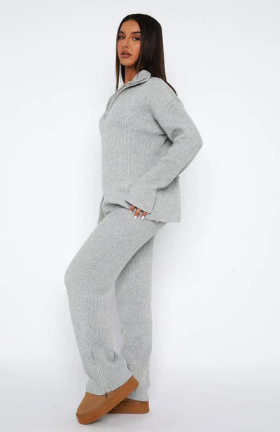 Kuscheliges Strick-Set | Lässig & Modern | Gerippter Look