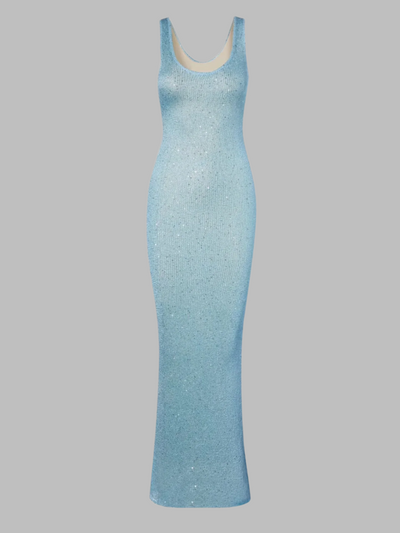 Lena – Elegantes Cyan Midikleid
