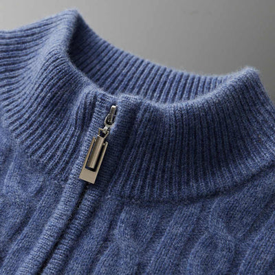 100% Cashmere Woven Half Zip