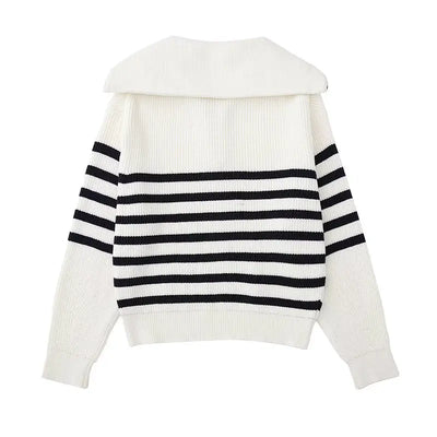 Streifend Zip up Pullover