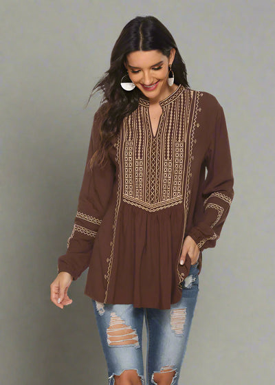 Birgit | Boho-Besticktes Top für Damen