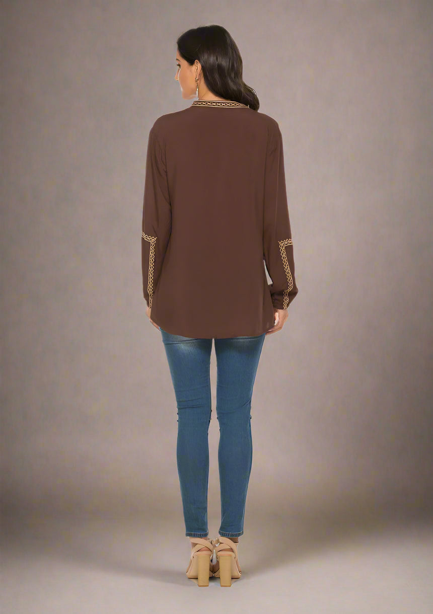 Birgit | Boho-Besticktes Top für Damen