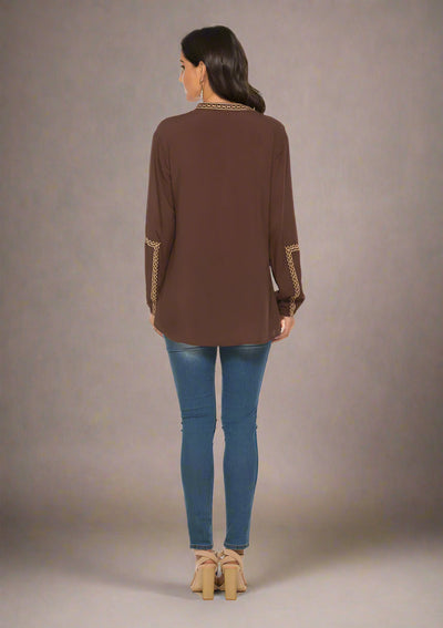 Birgit | Boho-Besticktes Top für Damen