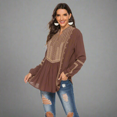Birgit | Boho-Besticktes Top für Damen