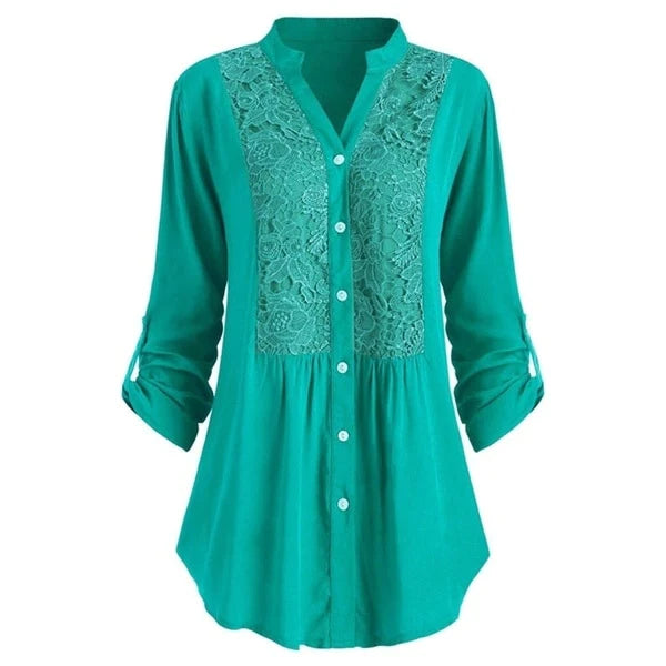 Renate | Lange Bluse mit Puffärmeln
