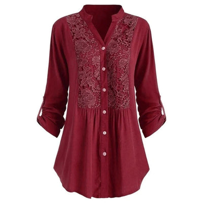 Renate | Lange Bluse mit Puffärmeln
