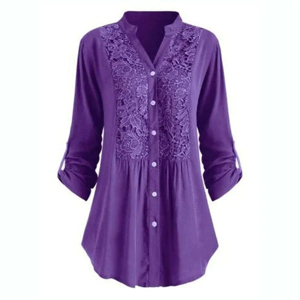 Renate | Lange Bluse mit Puffärmeln