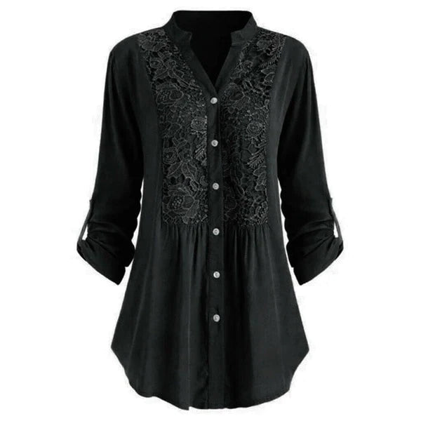 Renate | Lange Bluse mit Puffärmeln