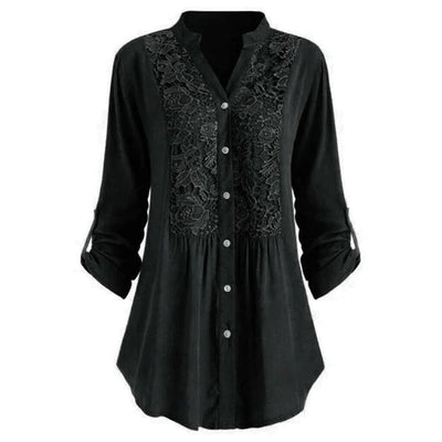 Renate | Lange Bluse mit Puffärmeln